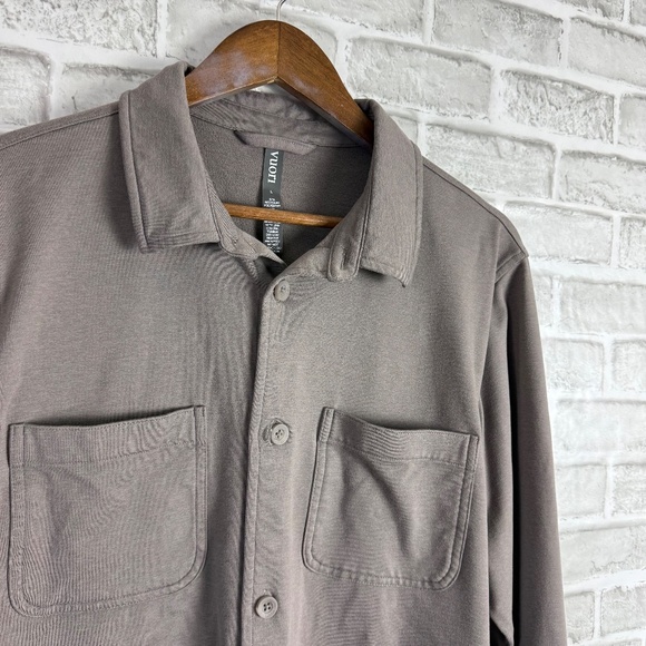 VUORI Coronado Shirt Jacket Flannel Dolomite Heather Gray Casual Mens LARGE - Picture 2 of 8